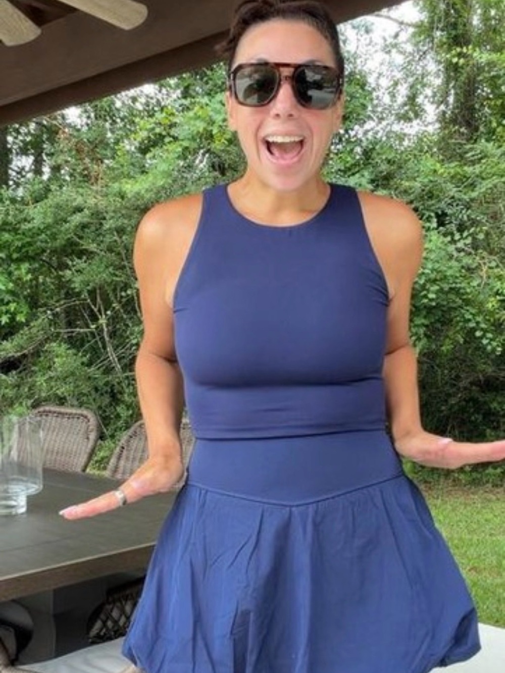Offline by aerie bubble skort navy blue size L